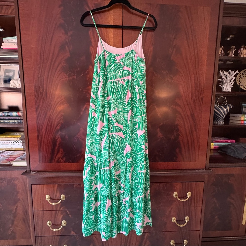 Lilly Pulitzer Teresa Maxi Dress in Conch Shell Pink Lets Go Bananas Size Medium - Picture 5 of 11
